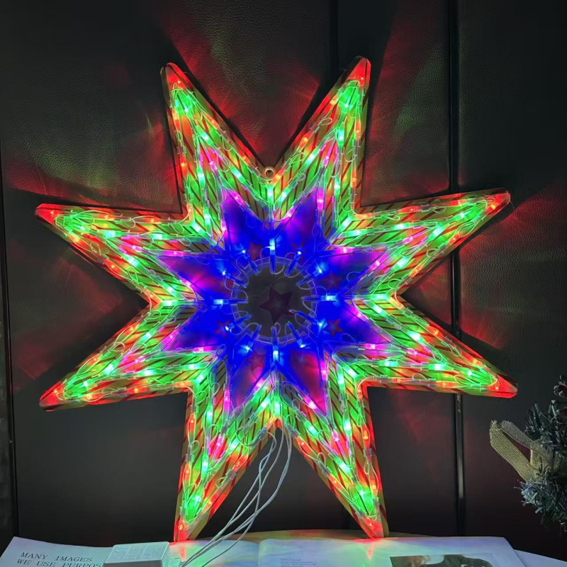 LED πολύχρωμα φώτα, λάμπα παγώνι με βάση, διακοσμητικό Χριστουγέννων σε σχήμα καρδιάς με ηλίανθο και πέντε αστέρια, για οικία και βιτρίνα καταστήματος