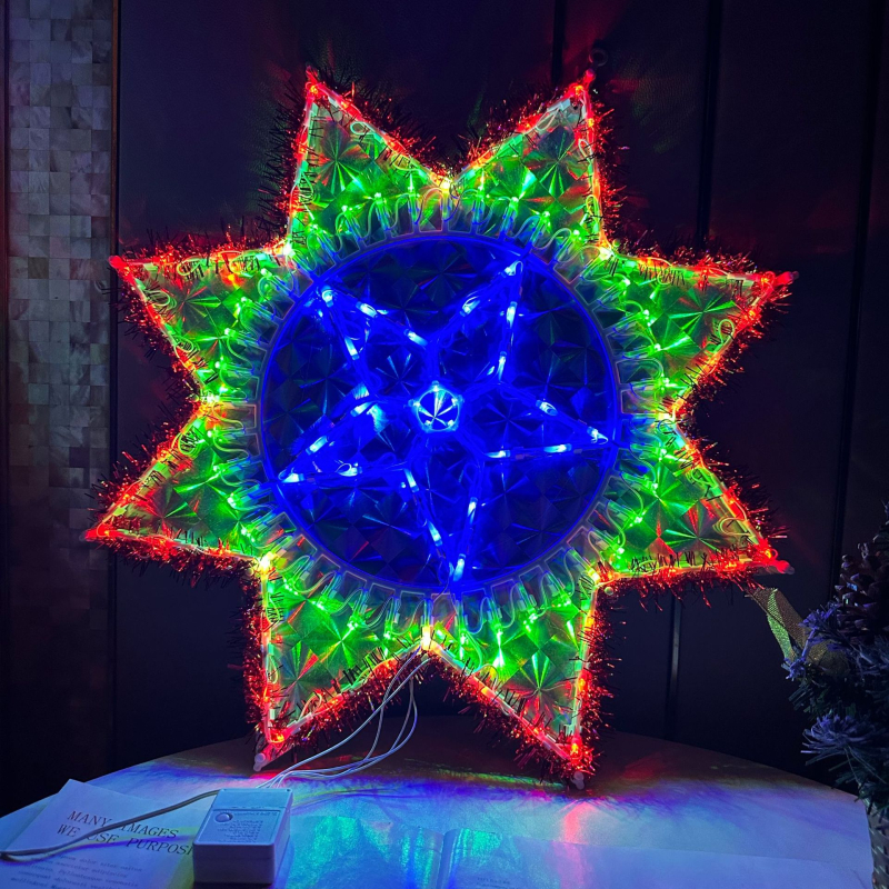 LED πολύχρωμα φώτα, λάμπα παγώνι με βάση, διακοσμητικό Χριστουγέννων σε σχήμα καρδιάς με ηλίανθο και πέντε αστέρια, για οικία και βιτρίνα καταστήματος