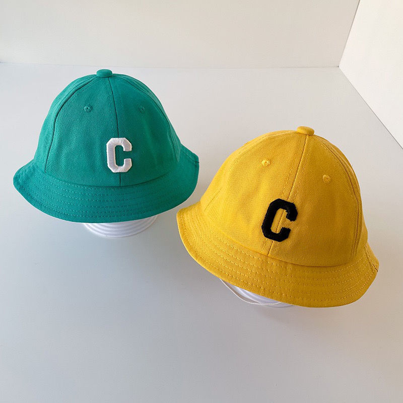 Dječji sunčani bucket hat s zaštitom od sunca - lagani proljetno-jesenski model, s slovom C, unisex, za uzrast 1-2 godina
