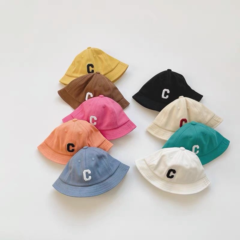 Dječji sunčani bucket hat s zaštitom od sunca - lagani proljetno-jesenski model, s slovom C, unisex, za uzrast 1-2 godina