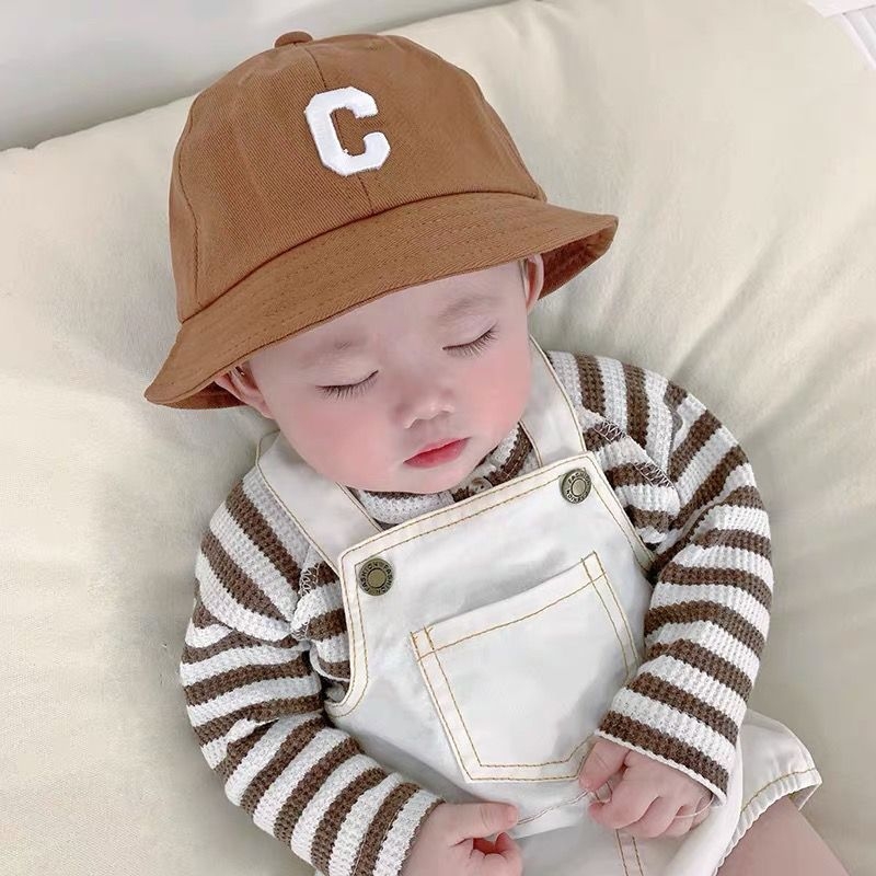 Dječji sunčani bucket hat s zaštitom od sunca - lagani proljetno-jesenski model, s slovom C, unisex, za uzrast 1-2 godina