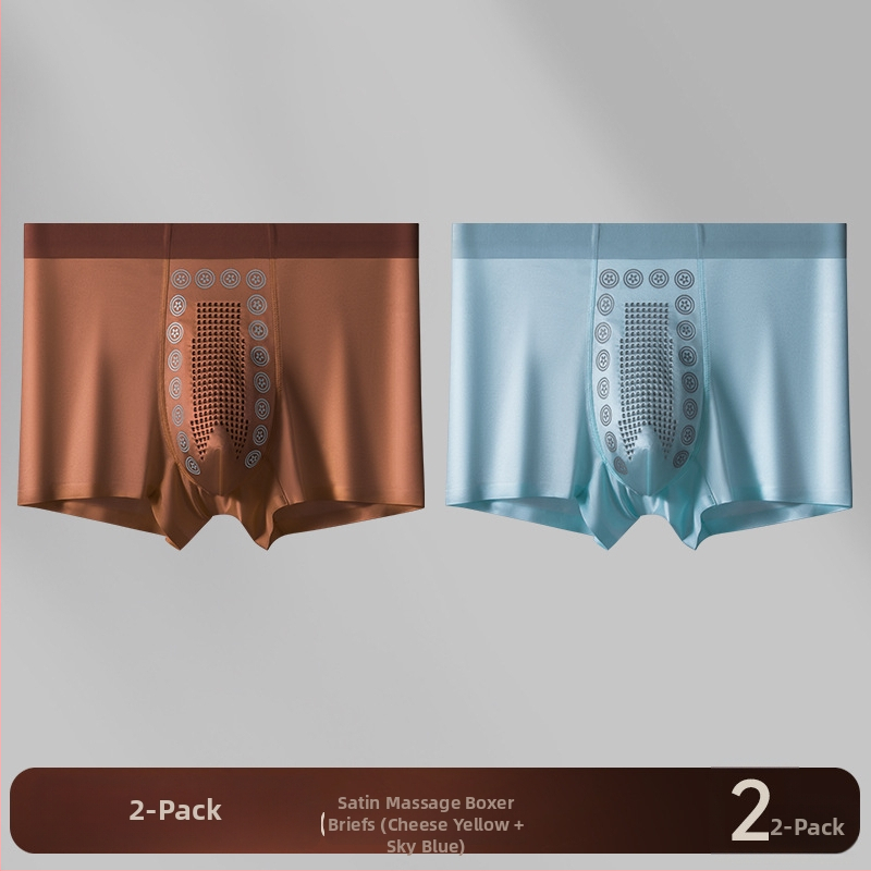 Ανδρικά εσώρουχα χωρίς ραφές από σατέν με Ice Silk και μεταξωτή επένδυση στην περιοχή, αντιβακτηριακά, διαπνέοντα, μεσαίο ύψος, μεγάλο μέγεθος