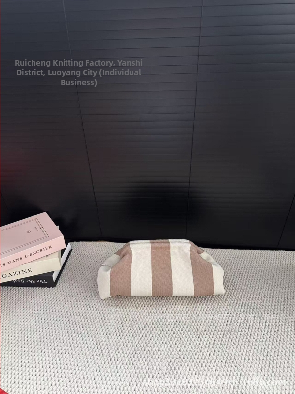 Geantă clutch pentru femei, tricotată, cu dungă, geantă de makeup țesută, compactă
