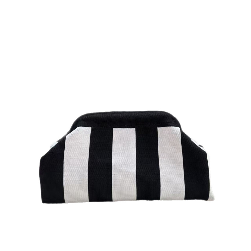 Geantă clutch pentru femei, tricotată, cu dungă, geantă de makeup țesută, compactă