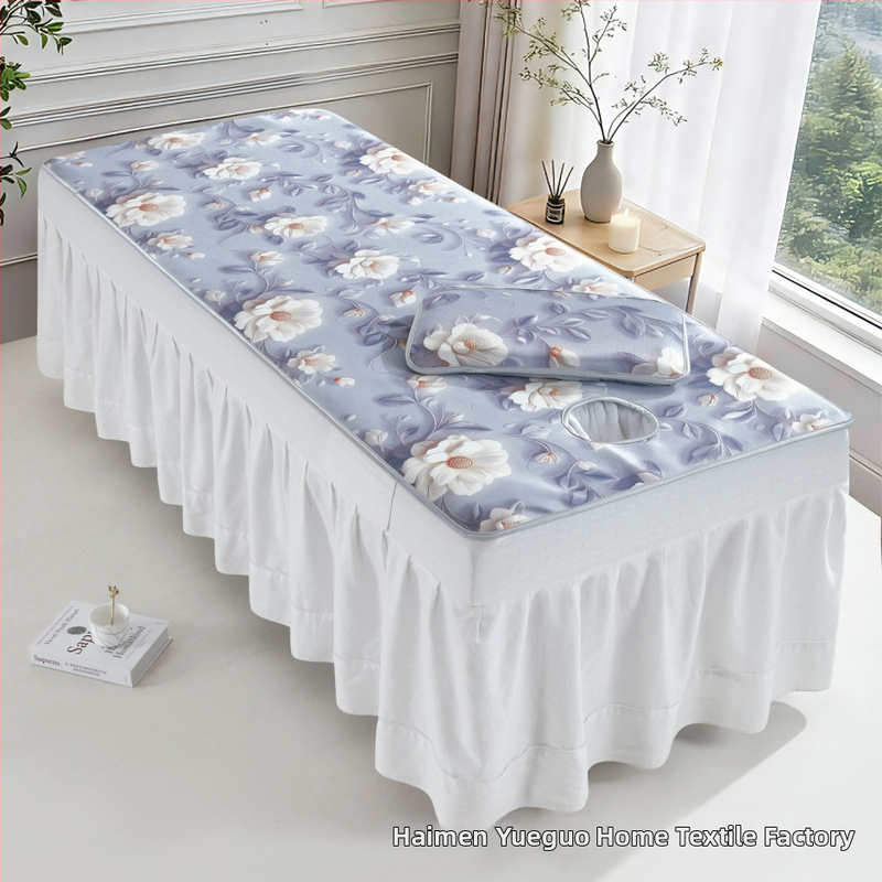 Πυκνό ψυχρό Μάτ για κρεβάτι ομορφιάς με ice silk, αναδιπλούμενο σετ μασάζ δύο τεμαχίων, πλένεται στο πλυντήριο.
