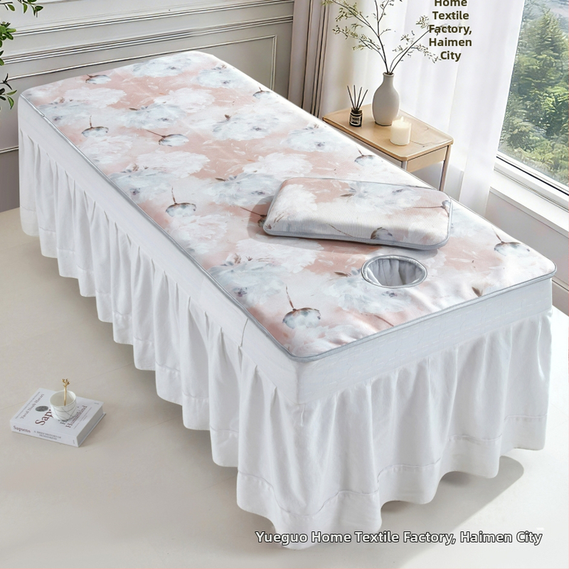 Πυκνό ψυχρό Μάτ για κρεβάτι ομορφιάς με ice silk, αναδιπλούμενο σετ μασάζ δύο τεμαχίων, πλένεται στο πλυντήριο.