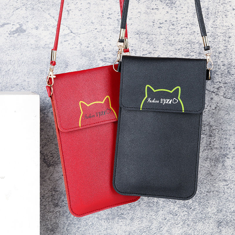 Geantă de telefon pentru femei în stil coreean, crossbody mică, cu spațiu mare pentru monede, multifuncțională