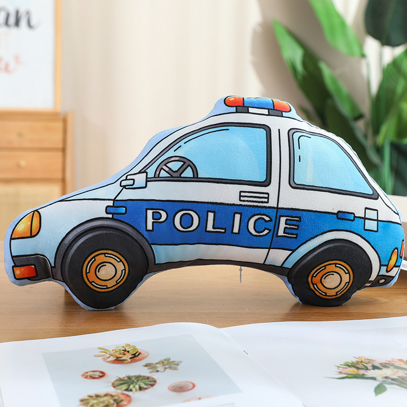 Plišana jastučnica lutka s motivima policijskog auta, vatrogasnog auta, bagra i vlaka