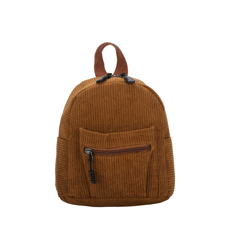 Corduroy ruksak u boji bombona, velika zapremina, korejski stil ulične mode, ženski svakodnevni ruksak