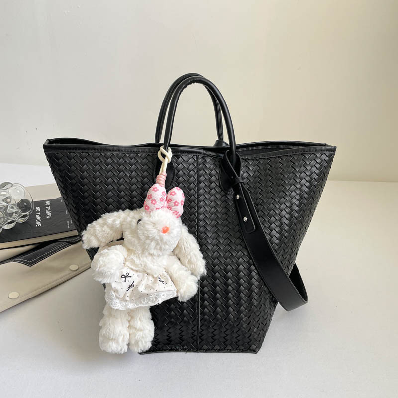 Geantă Tote cu model retro împletit, capacitate mare, stil bucket, pentru muncă și uz zilnic