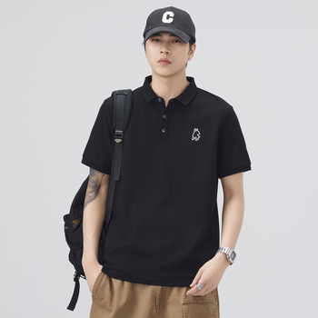 Danbani Muška polo majica s 3D vezom, japanskog stila, casual, široka silueta, ljeto