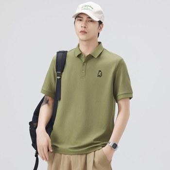Danbani Muška polo majica s 3D vezom, japanskog stila, casual, široka silueta, ljeto
