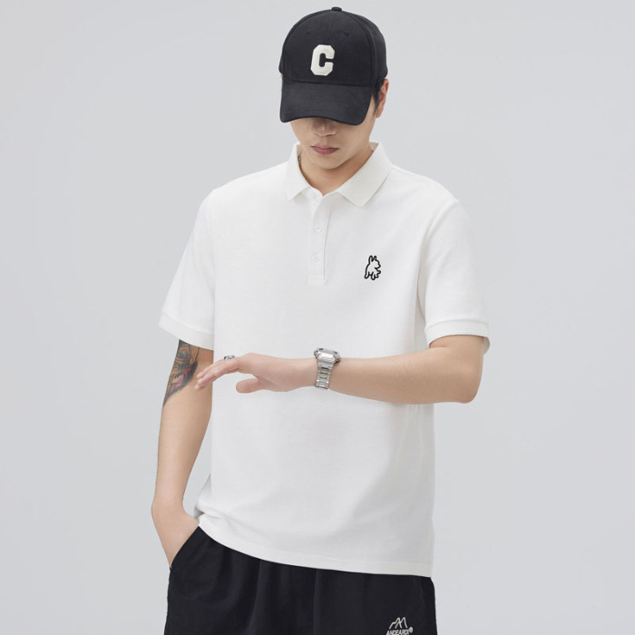 Danbani Muška polo majica s 3D vezom, japanskog stila, casual, široka silueta, ljeto