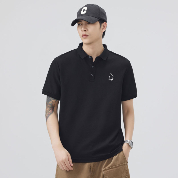 Danbani Muška polo majica s 3D vezom, japanskog stila, casual, široka silueta, ljeto