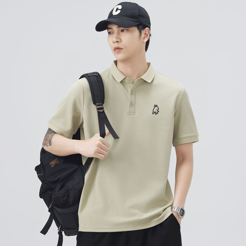 Danbani Muška polo majica s 3D vezom, japanskog stila, casual, široka silueta, ljeto