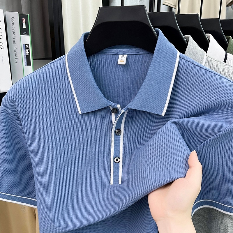 Muški polo od pamuka, kratkih rukava, ljetna nova kolekcija, ležeran i moderan, dizajn color-block.
