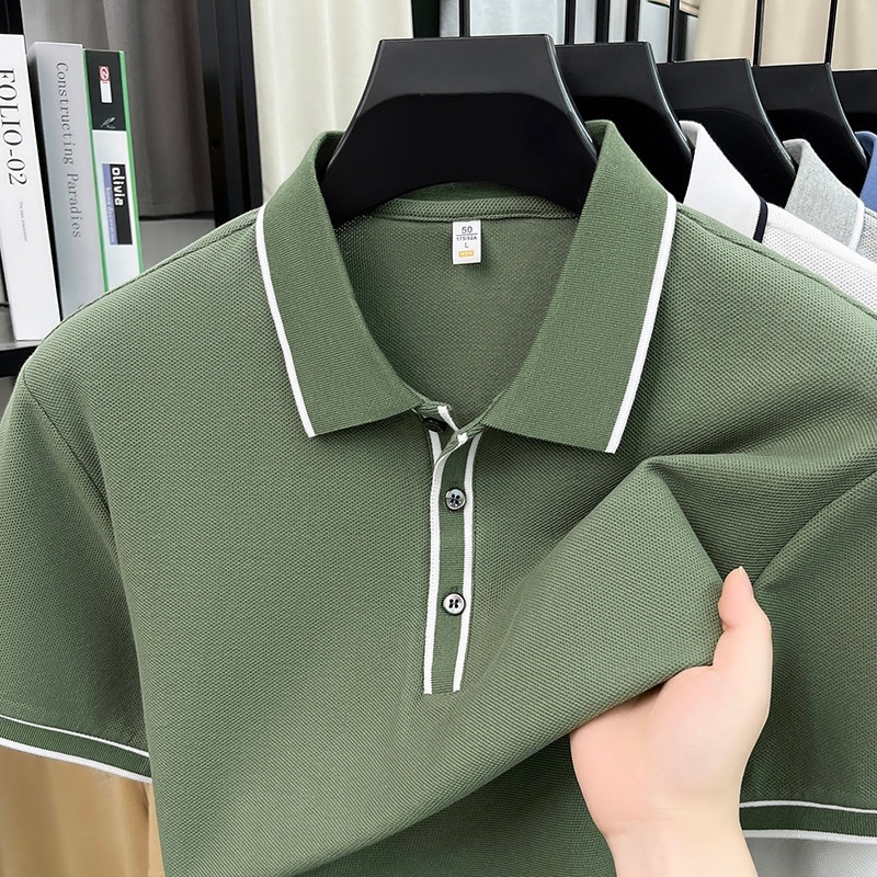Muški polo od pamuka, kratkih rukava, ljetna nova kolekcija, ležeran i moderan, dizajn color-block.