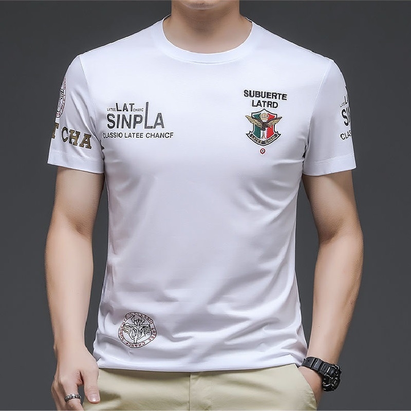 Muška ljetna majica kratkih rukava, mladenački stil, casual, okrugli ovratnik, minimalistički dizajn