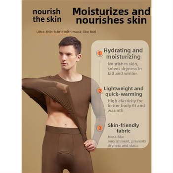 Set termic masculin cu bază din acid hialuronic, top și pantaloni, pentru toamnă/iarnă