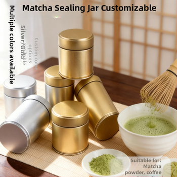 Κονσέρβα matcha για τσάι, κυκλικό μεταλλικό δοχείο 60 ml, τροφίμων ποιότητας