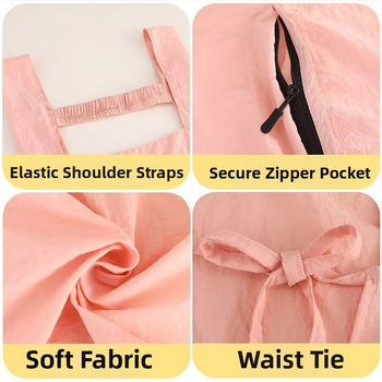 Ujjatlan textil kötény, folt- és kopásálló, minimalist éttermi pincér kötény