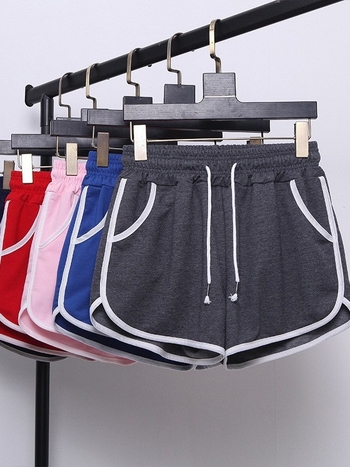 Ženske šorceve za sport u plus veličini za ljeto, opuštena silueta, elastična struka, široke nogavice, duljina 3/4, casual