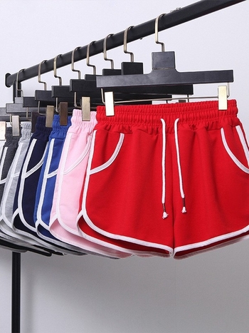 Ženske šorceve za sport u plus veličini za ljeto, opuštena silueta, elastična struka, široke nogavice, duljina 3/4, casual