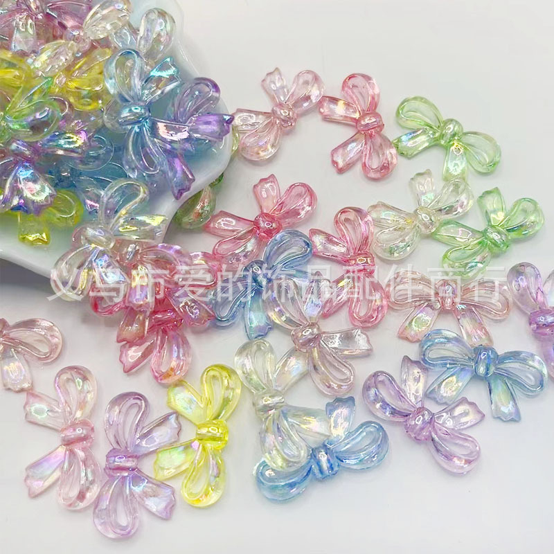 iridescentne prozirne AB boje akrilne perle za DIY nakit, u obliku repa leptira