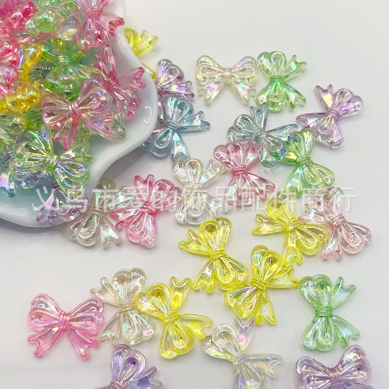 iridescentne prozirne AB boje akrilne perle za DIY nakit, u obliku repa leptira