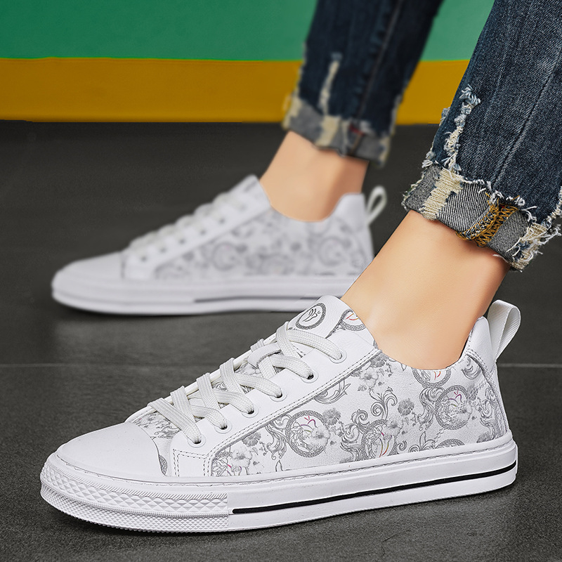 Muške kožne tenisice za ljeto – casual stil, europski trend, nišni dizajn, bijele cipele za sve sezone