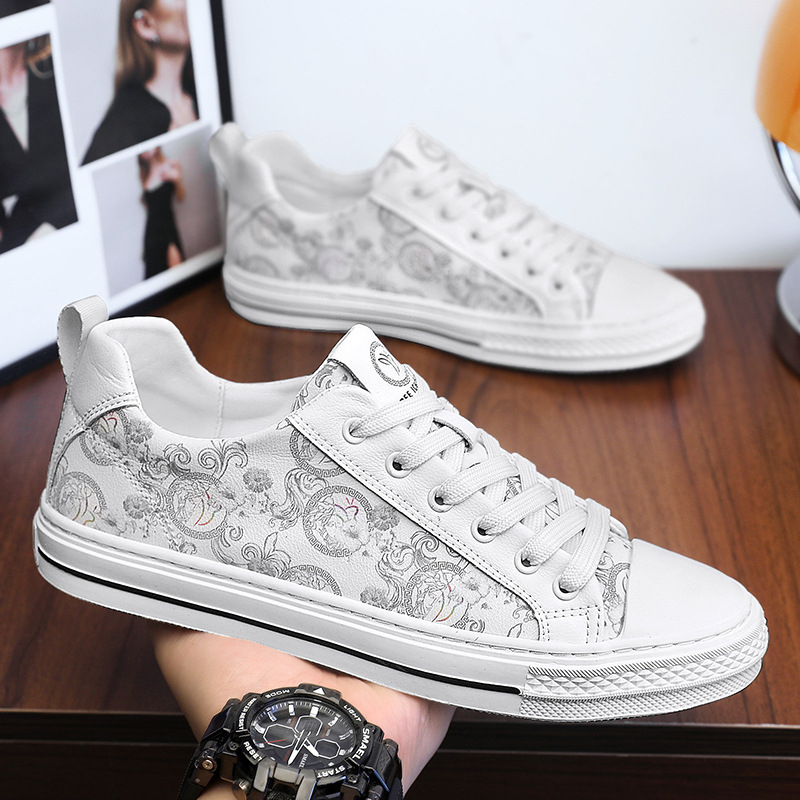 Muške kožne tenisice za ljeto – casual stil, europski trend, nišni dizajn, bijele cipele za sve sezone