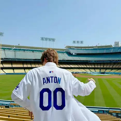 Bejzbalové tričko Dodgers v americkom štýle s potlačou cezhraničnej tlače BTS, krátky rukáv na tréning a súťaž