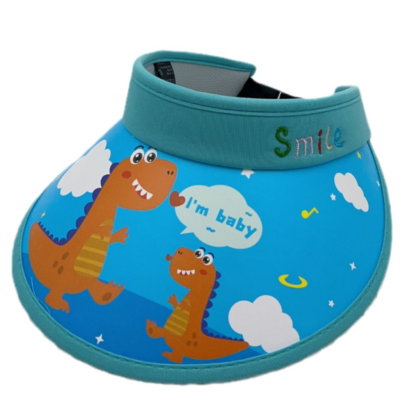 Ljetna kapa za djecu s velikim obodom, UV zaštita, slatki dinosaurus i medvjed u crtani dizajn