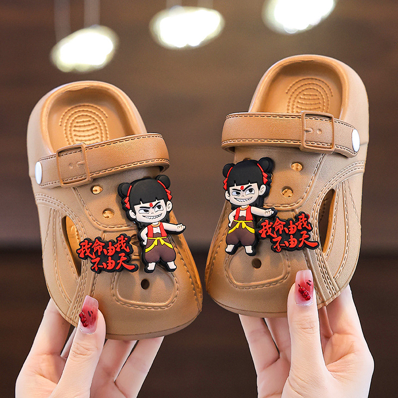 Papuci EVA pentru copii, design cu personaje de desene animate, talpă moale, antiderapant, pentru exterior și plajă, unisex