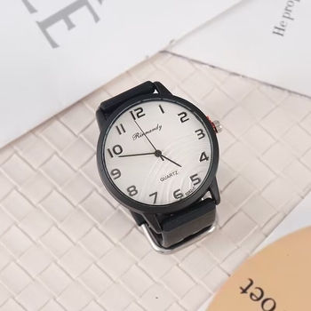 Silikonski kvarc sat s velikim 40 mm okruglim brojčanikom, unisex, opušten stil, svjetsko vrijeme