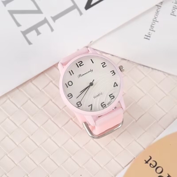 Silikonski kvarc sat s velikim 40 mm okruglim brojčanikom, unisex, opušten stil, svjetsko vrijeme