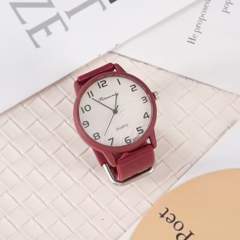 Silikonski kvarc sat s velikim 40 mm okruglim brojčanikom, unisex, opušten stil, svjetsko vrijeme