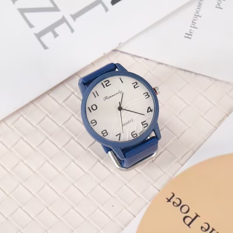Silikonski kvarc sat s velikim 40 mm okruglim brojčanikom, unisex, opušten stil, svjetsko vrijeme