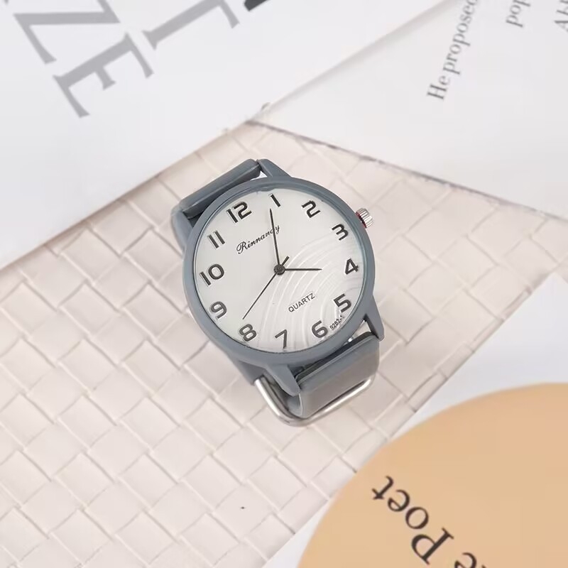 Silikonski kvarc sat s velikim 40 mm okruglim brojčanikom, unisex, opušten stil, svjetsko vrijeme