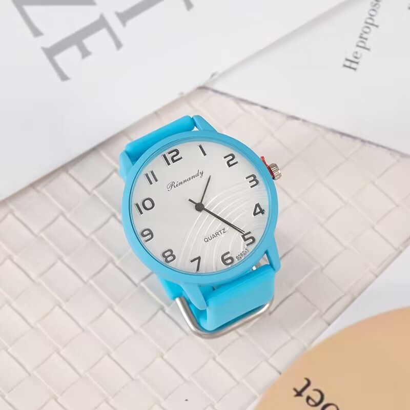 Silikonski kvarc sat s velikim 40 mm okruglim brojčanikom, unisex, opušten stil, svjetsko vrijeme