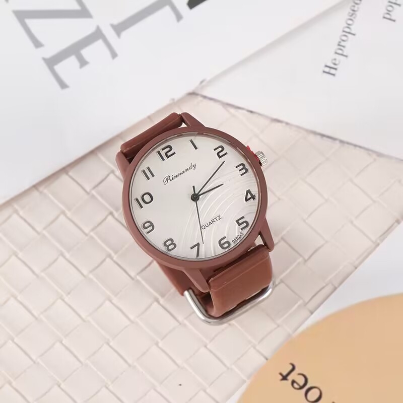 Silikonski kvarc sat s velikim 40 mm okruglim brojčanikom, unisex, opušten stil, svjetsko vrijeme