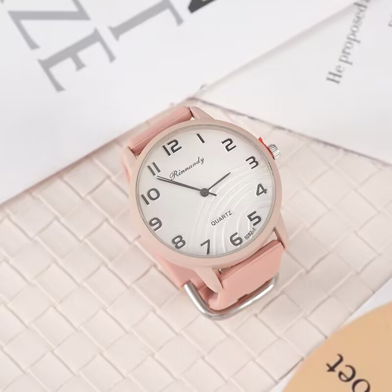 Silikonski kvarc sat s velikim 40 mm okruglim brojčanikom, unisex, opušten stil, svjetsko vrijeme