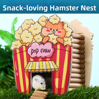 Casă de hamster din lemn, adăpost interior