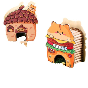 Casă de hamster din lemn, adăpost interior