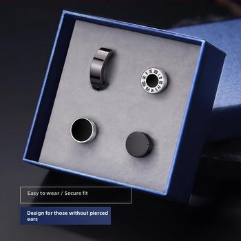 Cercei clip magnetici pentru bărbați, fără piercing, piesă unică, stil coreean, oțel titan