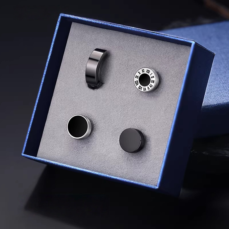 Cercei clip magnetici pentru bărbați, fără piercing, piesă unică, stil coreean, oțel titan