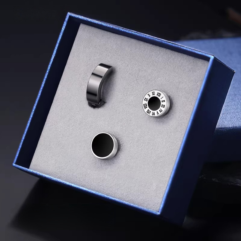 Cercei clip magnetici pentru bărbați, fără piercing, piesă unică, stil coreean, oțel titan