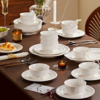 Porcelanski set posuđa: tanjuri, zdjele i desertni tanjuri, jednobojni, nordijski kružni dizajn, mikrovalna sigurnost, promjeri 10–11 cm, 11–12 cm, 14–15 cm