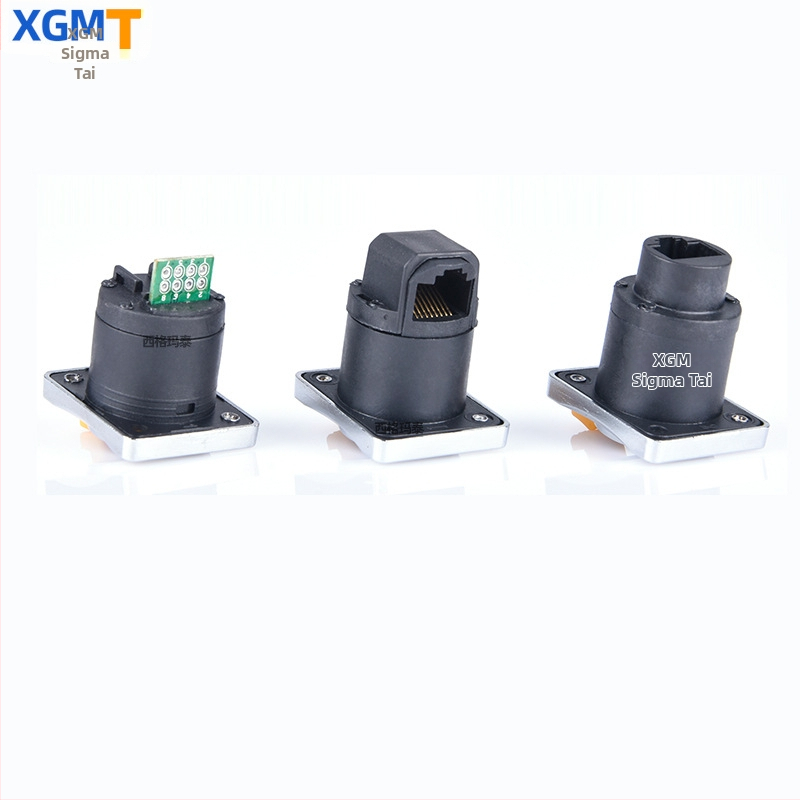 Kvadratni RJ45 ženski priključak s dvostrukim portom, izravni prohod 8P8C, mrežni adapter RJ45 tipa D