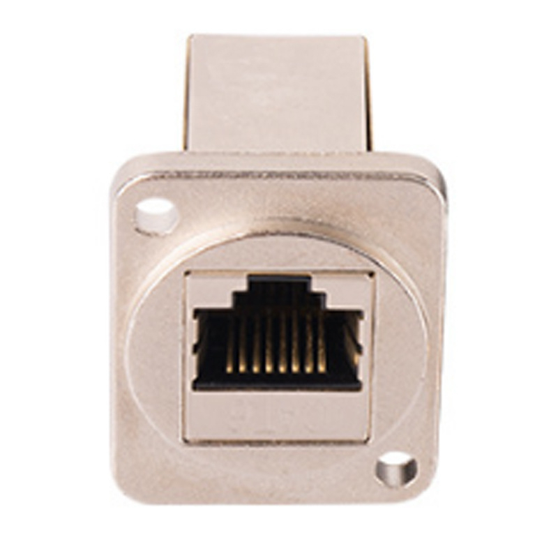 Kvadratni RJ45 ženski priključak s dvostrukim portom, izravni prohod 8P8C, mrežni adapter RJ45 tipa D